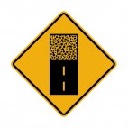 Paved surface ends ahead warning sign, decals stickers