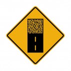 Paved surface ends ahead warning sign, decals stickers