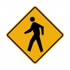 Pedestrians warning sign, decals stickers