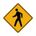 Pedestrians warning sign, decals stickers