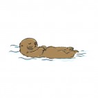 Otter sleeping on water, decals stickers