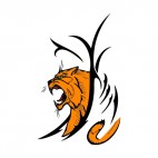 Orange lynx drawing, decals stickers