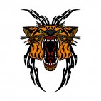 Tiger roaring drawing, decals stickers