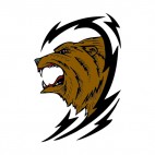 Brown bear roaring drawing, decals stickers