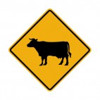 Cow warning sign, decals stickers