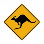 Kangaroo warning sign, decals stickers