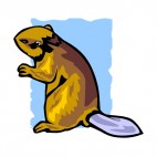 Beaver standing up, decals stickers