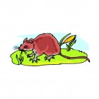 Mouse walking on grass, decals stickers