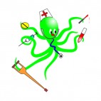 Green octopuss doctor, decals stickers