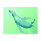 Seal underwater playing with hoops, decals stickers