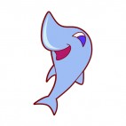 Smiling blue shark, decals stickers