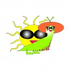 Snail with hat and sunglasses sun tanning, decals stickers