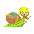 Female snail artist, decals stickers