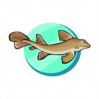 Brown shark fish, decals stickers