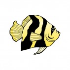 Yellow and black angelfish, decals stickers