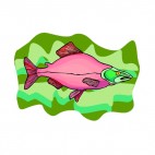Pink with green head fish, decals stickers