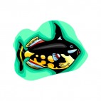 Black and yellow exotic fish, decals stickers
