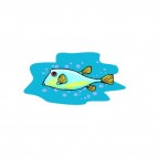 Blue with yellow spots exotic fish, decals stickers
