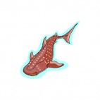 Brown shark fish, decals stickers
