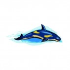 Blue with yellow spots dolphin, decals stickers