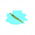 Long green fish underwater, decals stickers