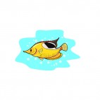 Yellow blowfish underwater, decals stickers