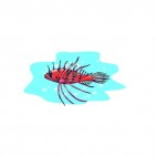 Red with black stripes exotic fish, decals stickers