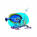 Blue fluke underwater, decals stickers