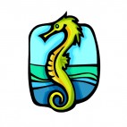 Yellow seahorse, decals stickers
