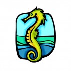 Yellow seahorse, decals stickers