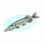 Brown and green jackfish underwater, decals stickers