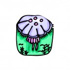 Purple medusa underwater, decals stickers