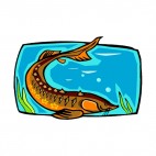 Long brown fish underwater, decals stickers