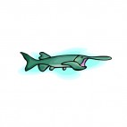 Blue paddlefish with mouth open, decals stickers