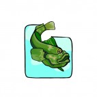 Green pigfish underwater, decals stickers