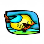 Rainbow fish underwater, decals stickers