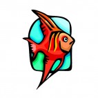 Red goldfish, decals stickers