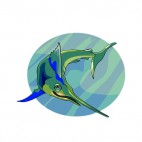 Green sawfish underwater, decals stickers