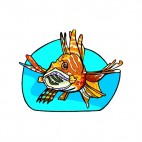 Orange scorpion fish underwater, decals stickers