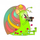 Snail filming with camcorder, decals stickers