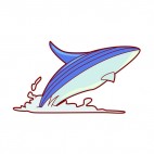 Whale jumping out of water silhouette, decals stickers