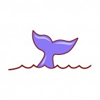 Blue whale tail out of water, decals stickers
