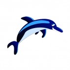 Blue dolphin smiling, decals stickers