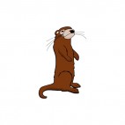 Brown otter standing up, decals stickers