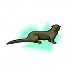 Brown otter with long tail, decals stickers