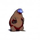 Brown platypus standing up, decals stickers