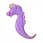 Purple sea horse smiling, decals stickers