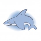 Blue angry shark, decals stickers