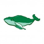 Green whale, decals stickers