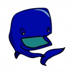 Blue whale with mouth open, decals stickers